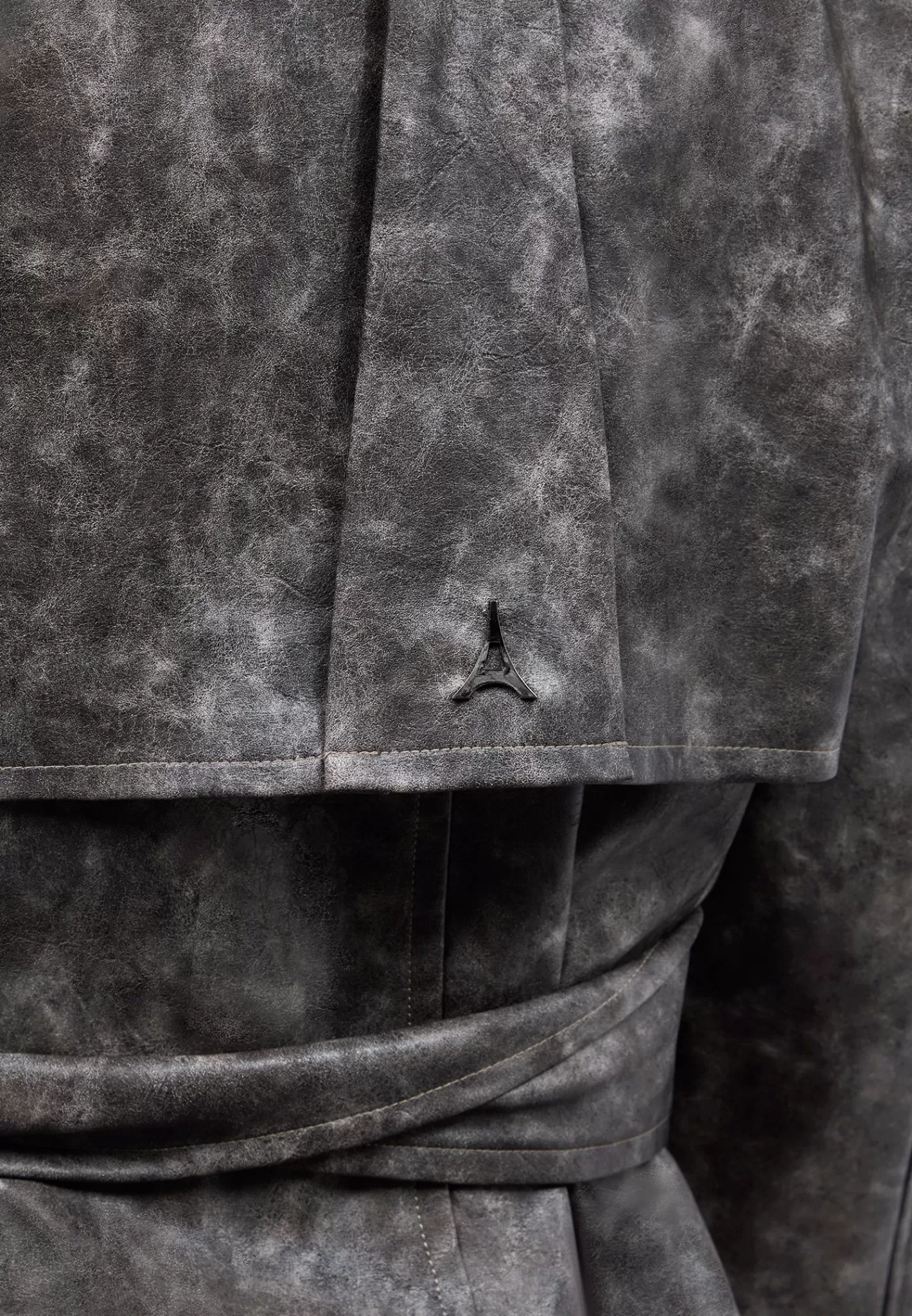 Vintage Vegan Leather Trench Coat - -Manière De Voir New